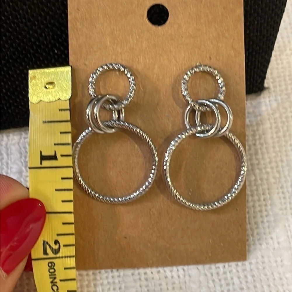 💐5/25 chunky interlocking hoop circle chain statement earrings